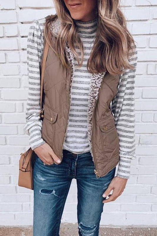 Fleece Lined Zip Winter Vest