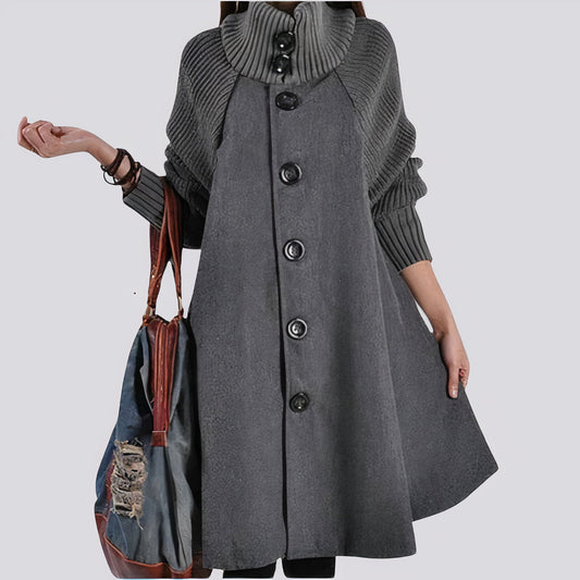 Loose Fit Tweed Windbreaker Cape Coat
