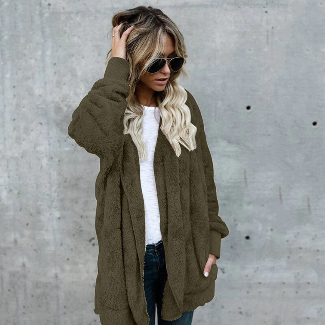 Reversible Warm Mid-Length Fur Coat