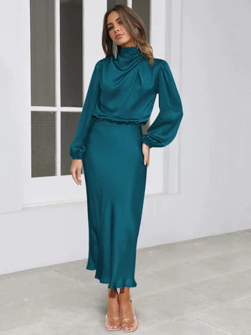 Women's elegant party dresses with long sleeves