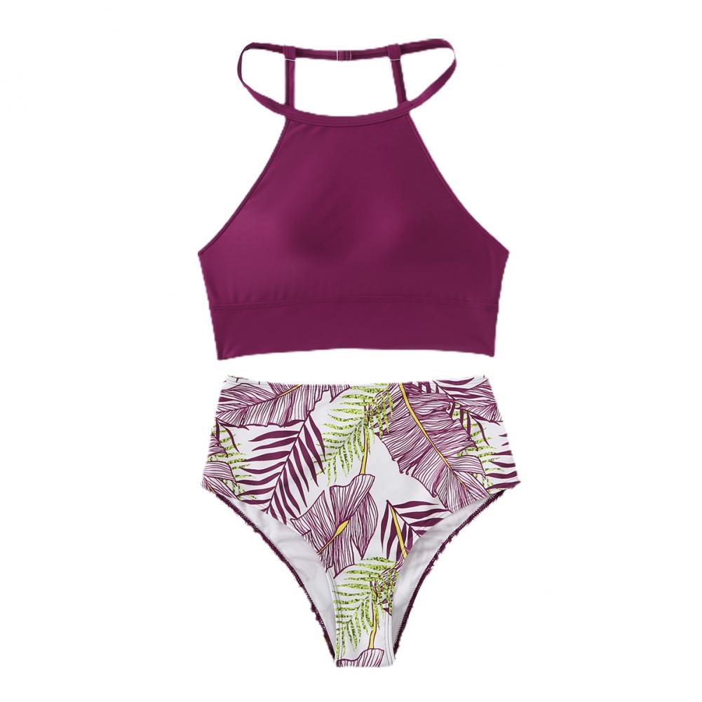 Women’s High-Neck Bikini Set - High-Waisted Bottom - Sporty & Supportive Fit