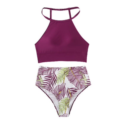 Women’s High-Neck Bikini Set - High-Waisted Bottom - Sporty & Supportive Fit