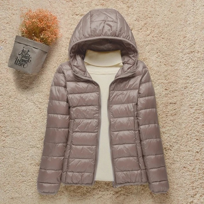 Women's stand collar hooded jacket