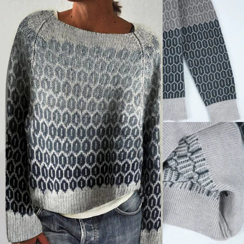 Women's round neck color sweater