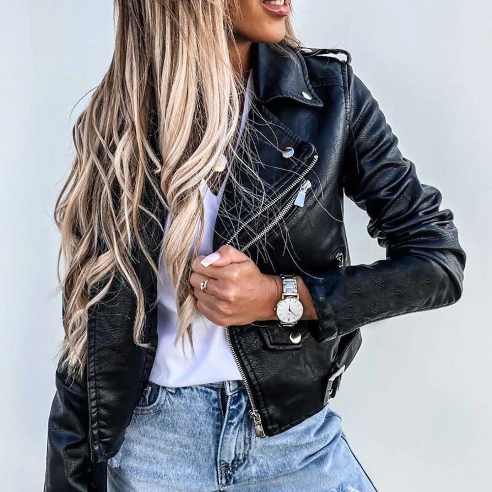 Women's casual women's biker jacket