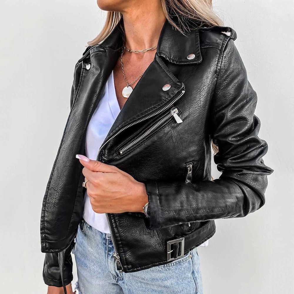 Women's casual women's biker jacket