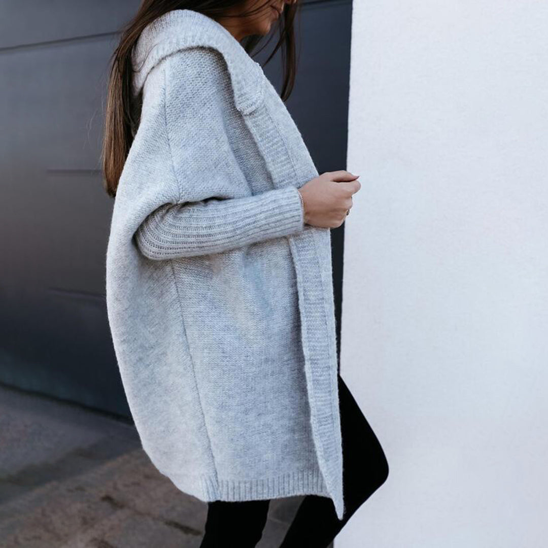 Women's autumn/winter hooded loose knitted cardigan