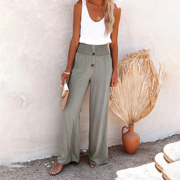 Quitzalli - Loose-fitting trousers with a high waist