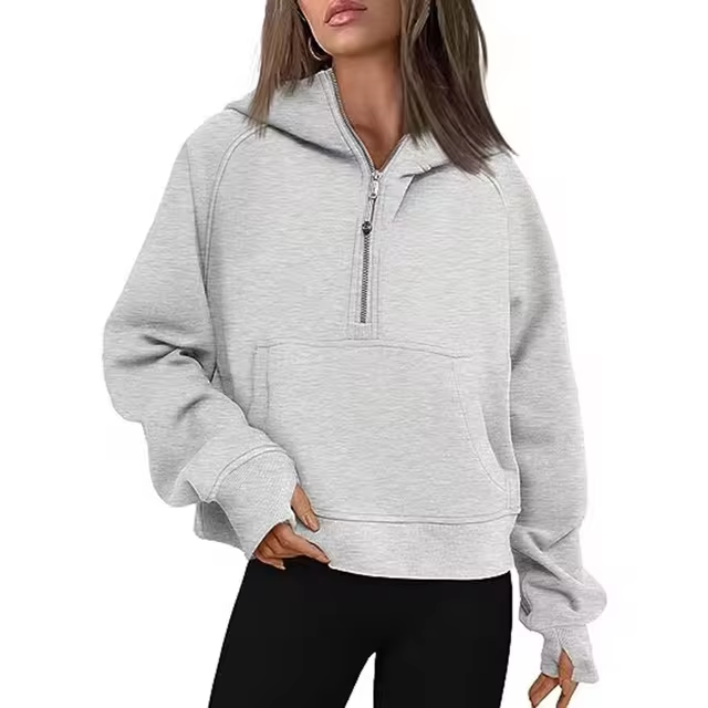 Women's half-zip jacket with hood