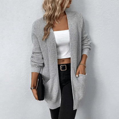 Women's autumn winter pocket sweater cardigan jacket