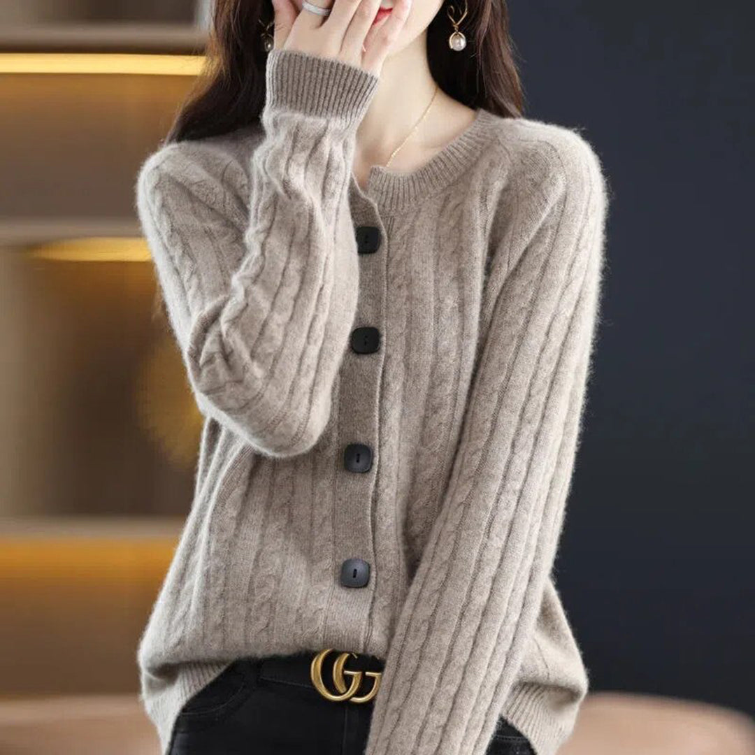 Women's spring/autumn loose button-down sweater