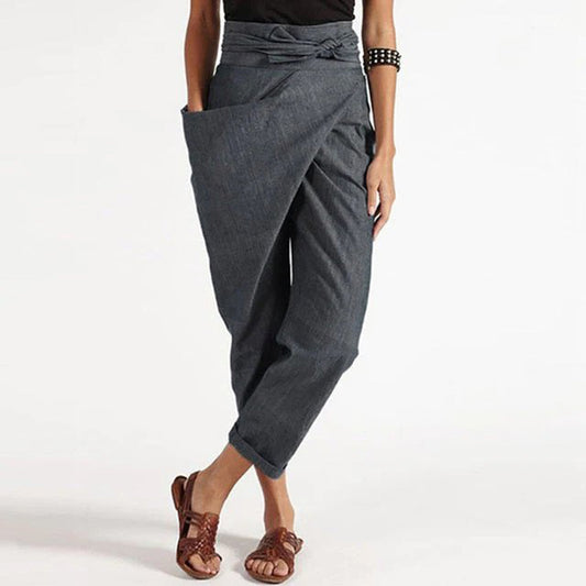 Lace-Up Casual Nine-Point Pants