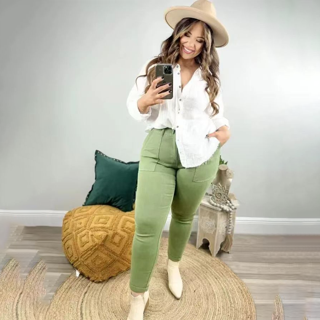 Elastic Belt Design Jeans