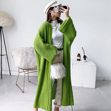 Women's autumn winter loose long knitted cardigan