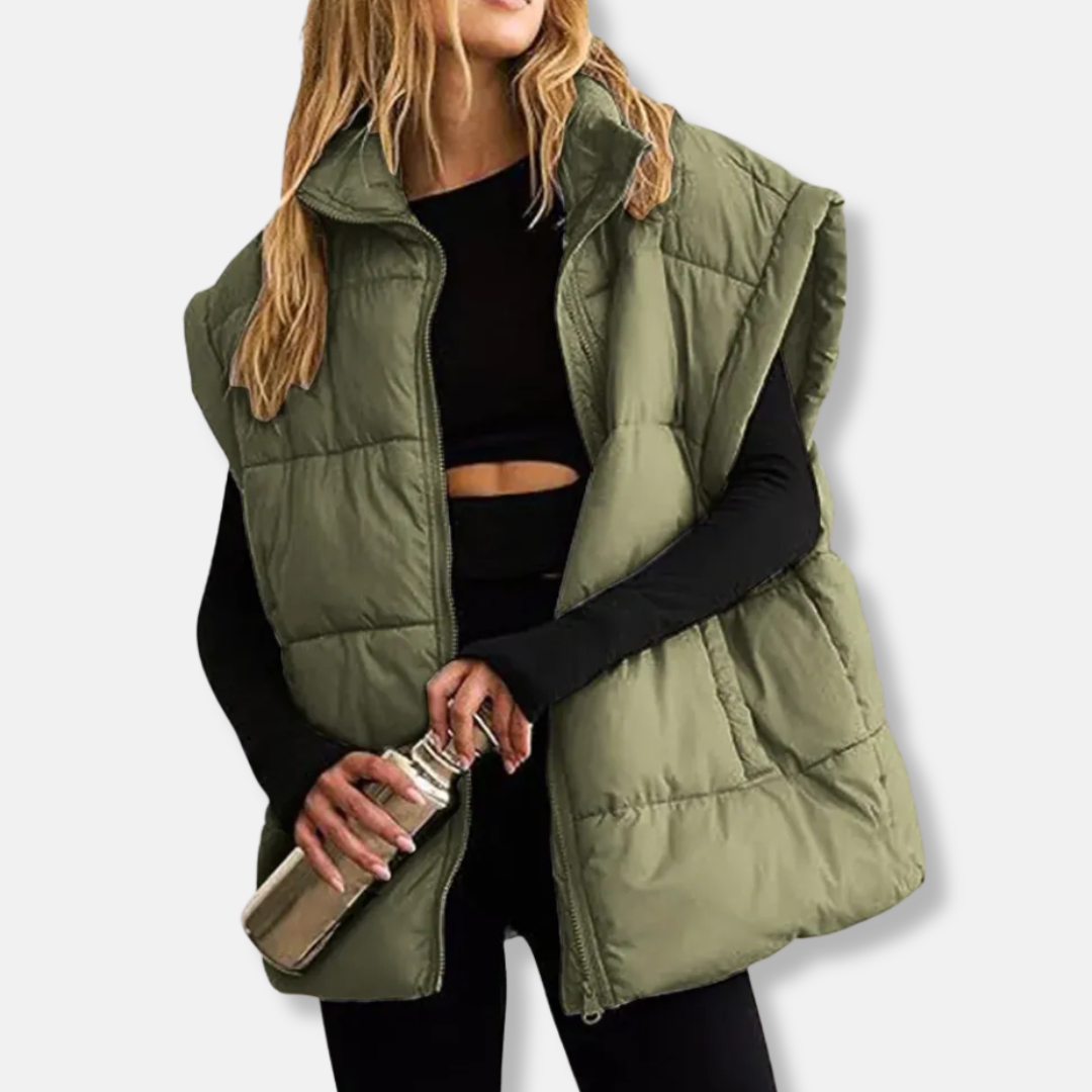 Quilted Insulated Relaxed Fit Puffer Vest 