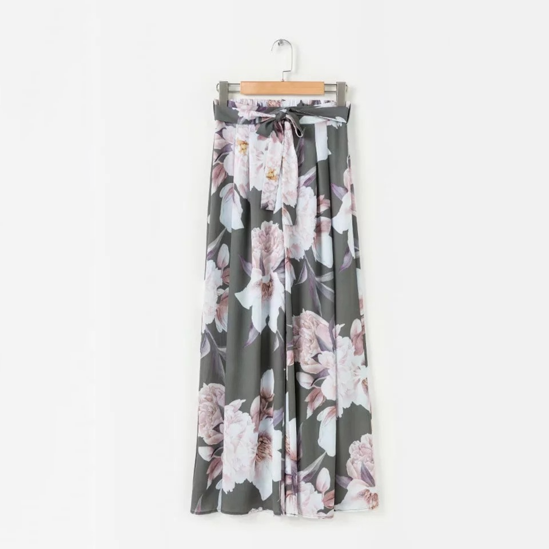 High waist floral loose fit trousers for women