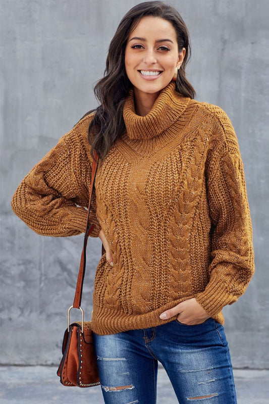 Cable Knit Oversized Relaxed Fit Sweatshirt 