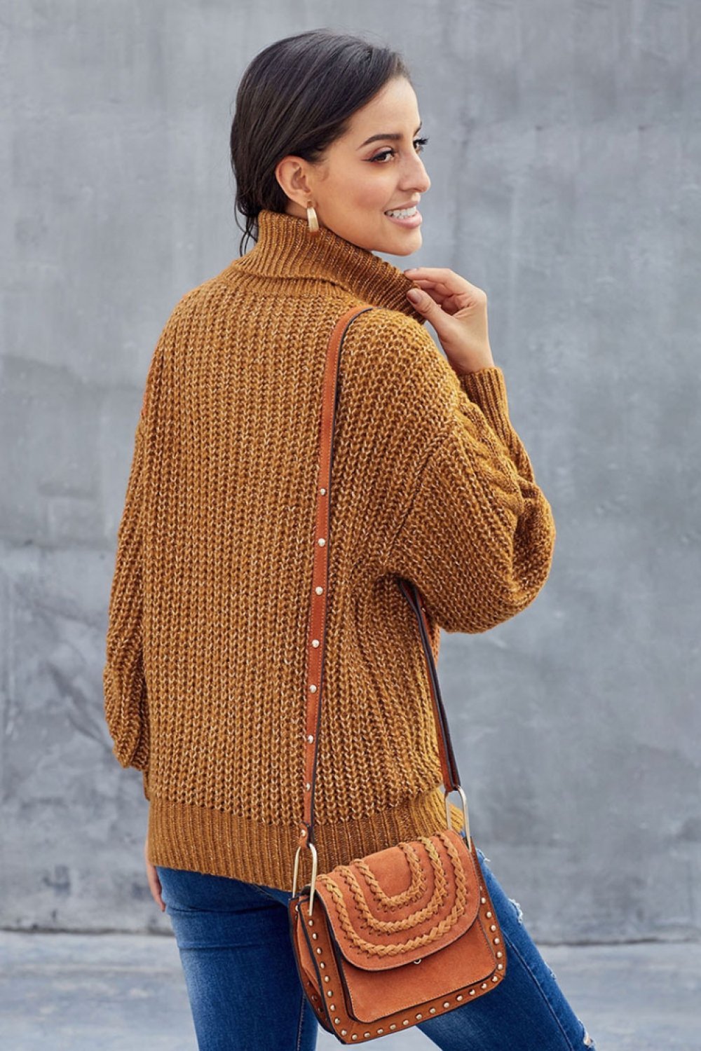 Cable Knit Oversized Relaxed Fit Sweatshirt 