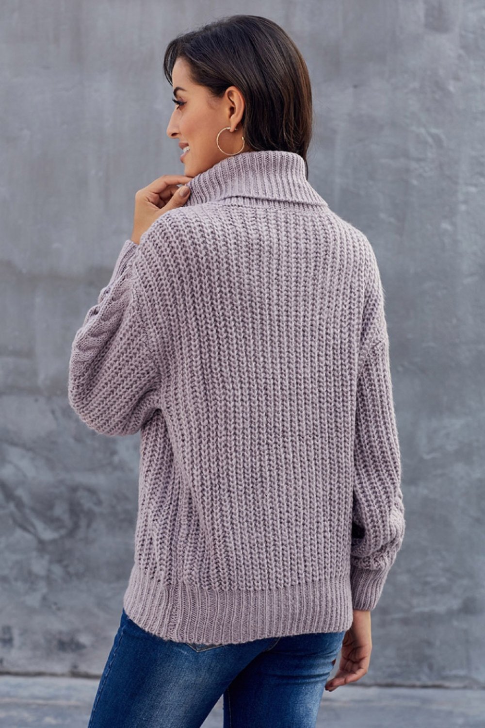 Cable Knit Oversized Relaxed Fit Sweatshirt 