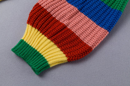 Women's rainbow stripe sweater