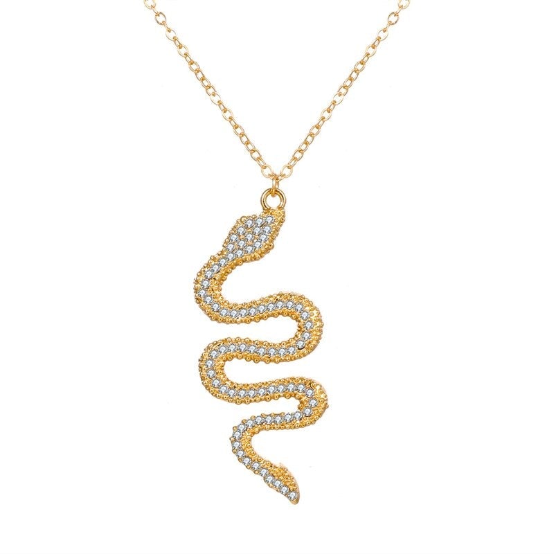 Snake pendant with sparkling stones