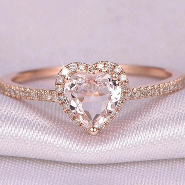 Crystal heart ring with zirconias