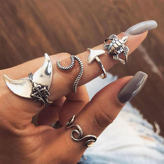 Ocean Inspired Ring Set