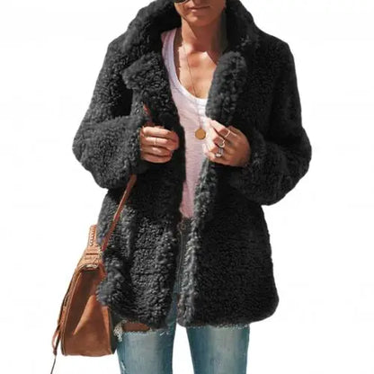 Women's warm teddy fleece plush coat