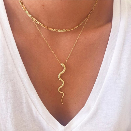 Sleek and modern snake chain necklace
