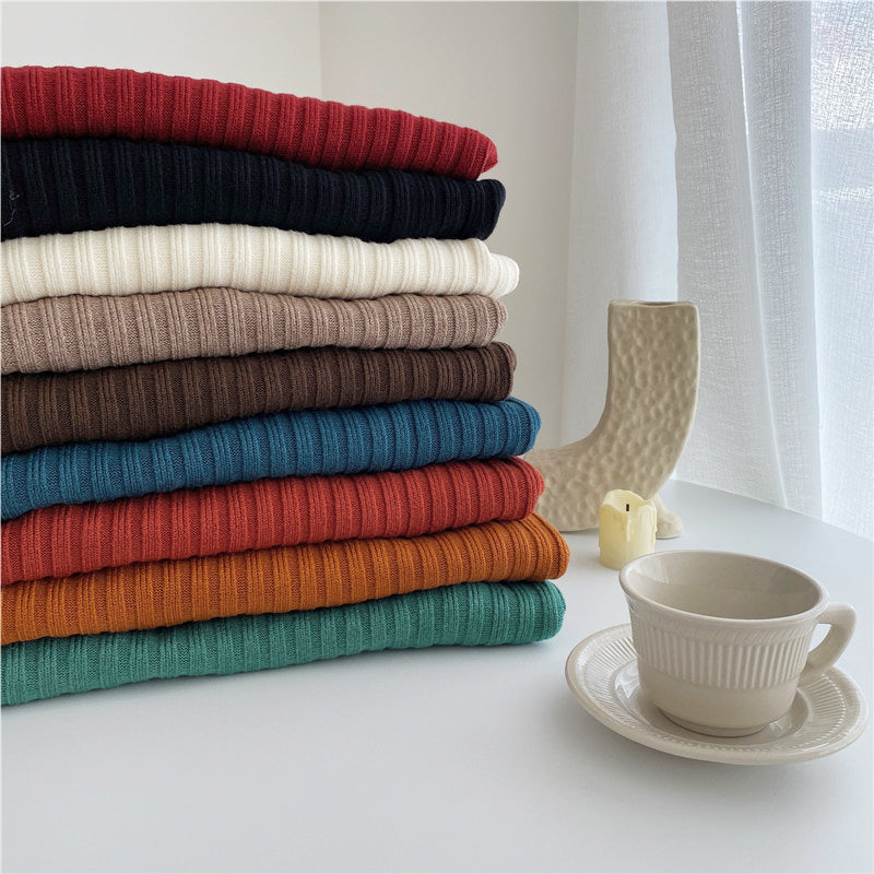 Women’s Knit Sweater - Ribbed Texture - Mock Turtleneck - Long Sleeve Relaxed Fit