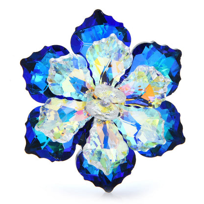 Shining glass flower brooches