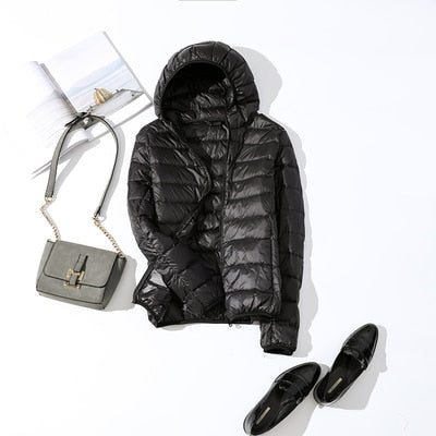 Women ultra light winter down jacket