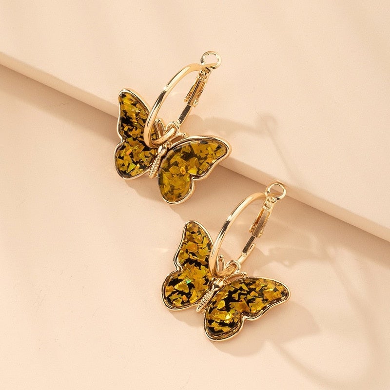 Radiant crystal butterfly earrings