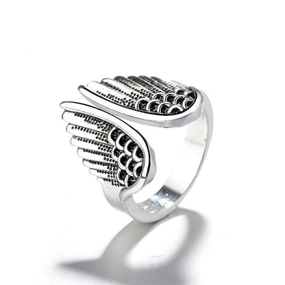 Unisex Wing Ring - Metal Feather Design - Symbolic Spiritual Jewelry