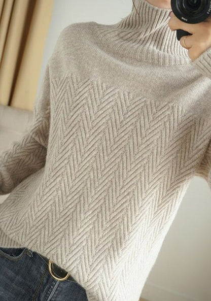 Women's high neck long sleeve sweater