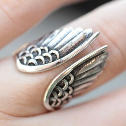 Unisex Wing Ring - Metal Feather Design - Symbolic Spiritual Jewelry