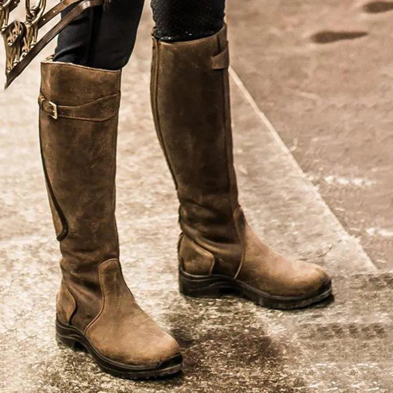 Women's mid-tube knight boots