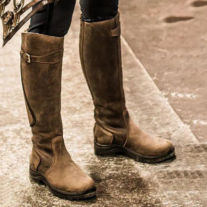 Women's mid-tube knight boots
