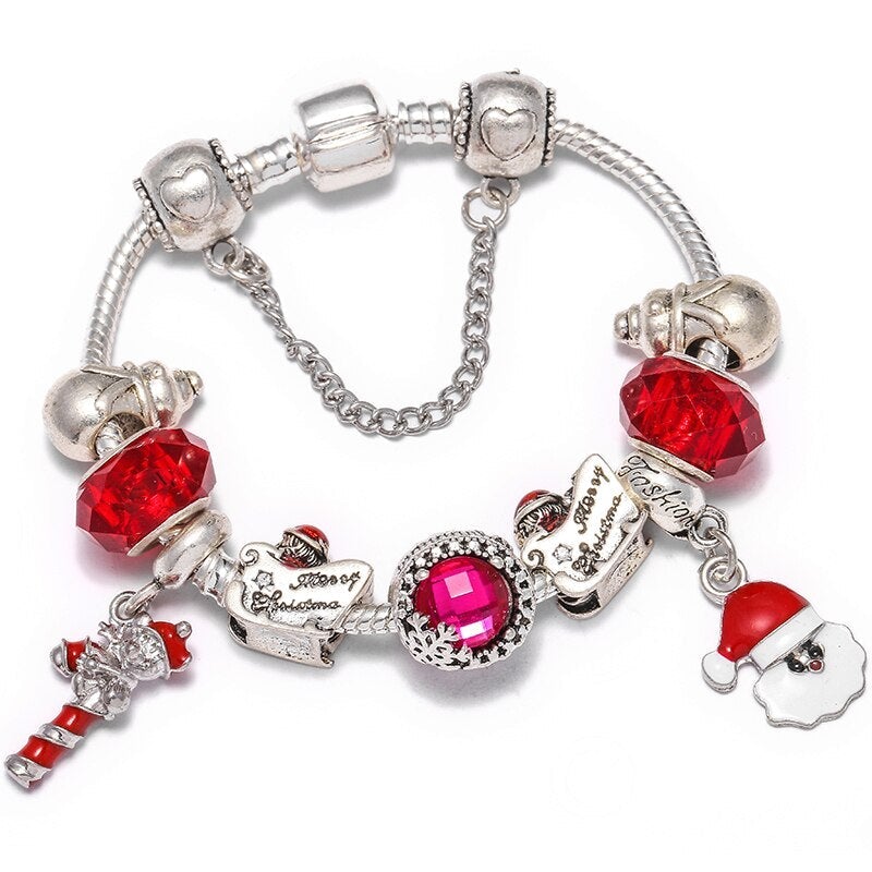 Festive elegance christmas charm bracelet