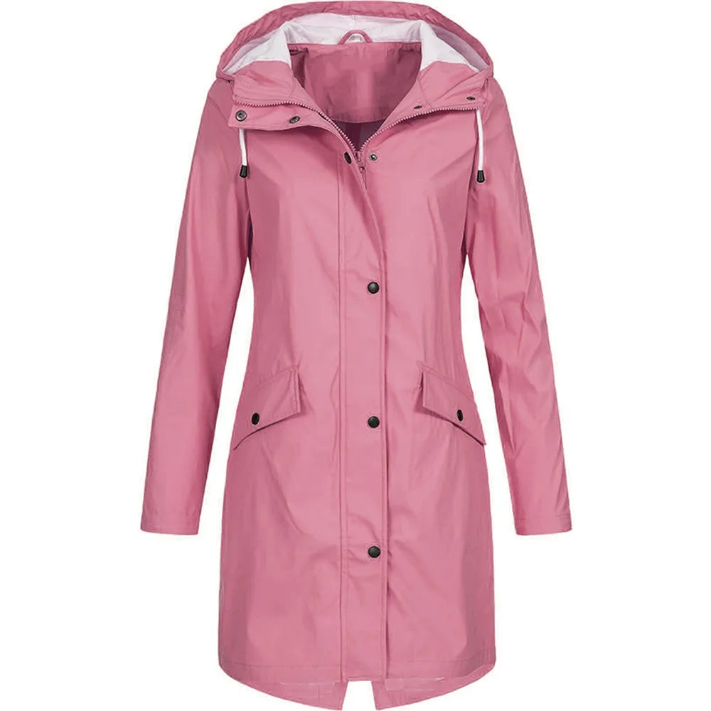 Women's waterproof windproof rain jacket