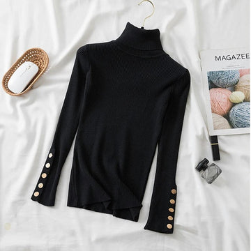 Knitted round neck sweater for women