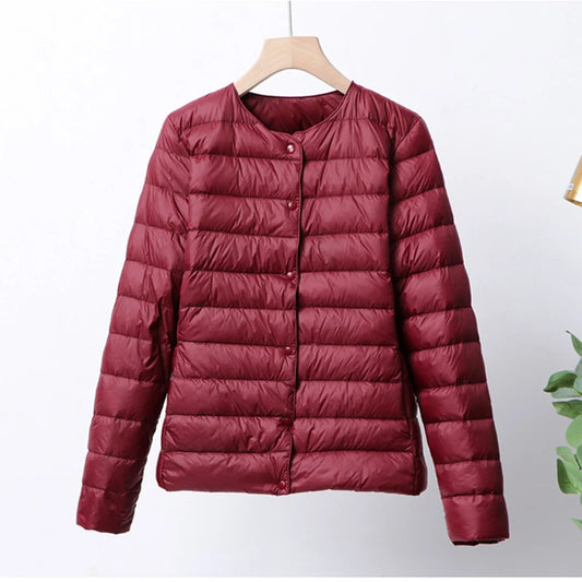 Packable Puffer Snap Closure Jacket