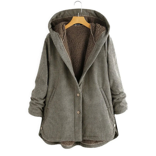 Plaid Hooded Winter Jacket