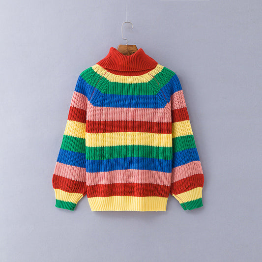 Rainbow Stripe Knit Sweater