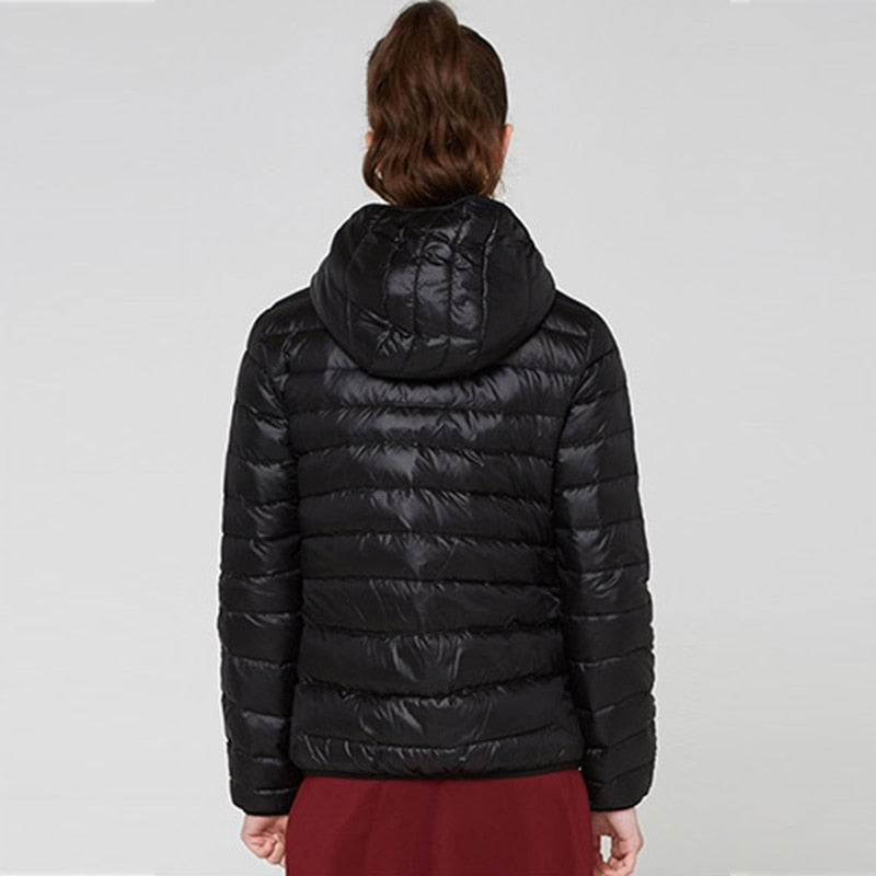 Women ultra light winter down jacket