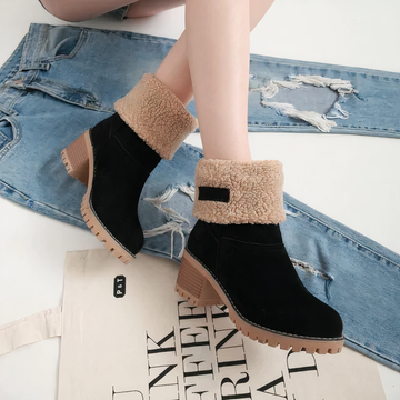 Versatile square heel winter boots for women