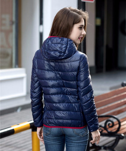 Women's ultra-light reversible down jacket