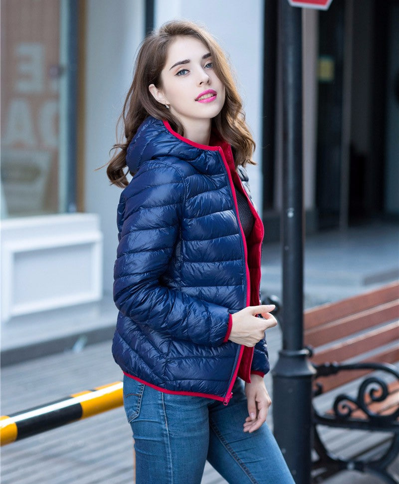 Women's ultra-light reversible down jacket