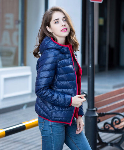 Women's ultra-light reversible down jacket