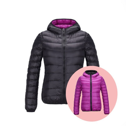 Women's ultra-light reversible down jacket
